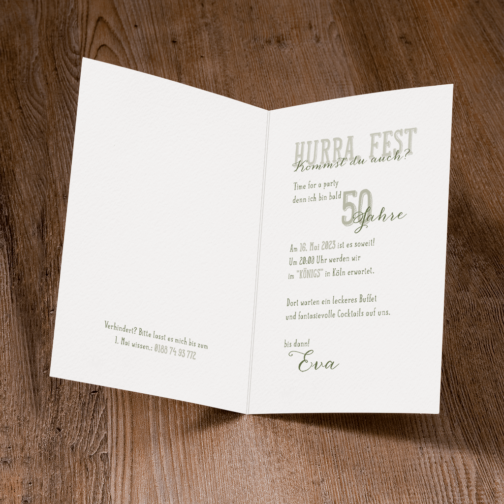 geburtstagseinladung-floral-innenseiten-beispielgestaltung-50igster-689016 Innenseiten von floraler Einladungskarte mit Beispieltext für einen 50igsten Geburtstag.