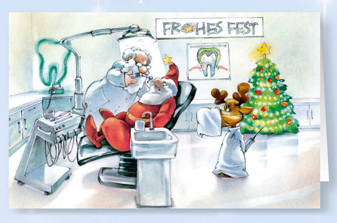 Weihnachtskarte Branchenkarte Zahnarzt-Praxis Zahnärzte