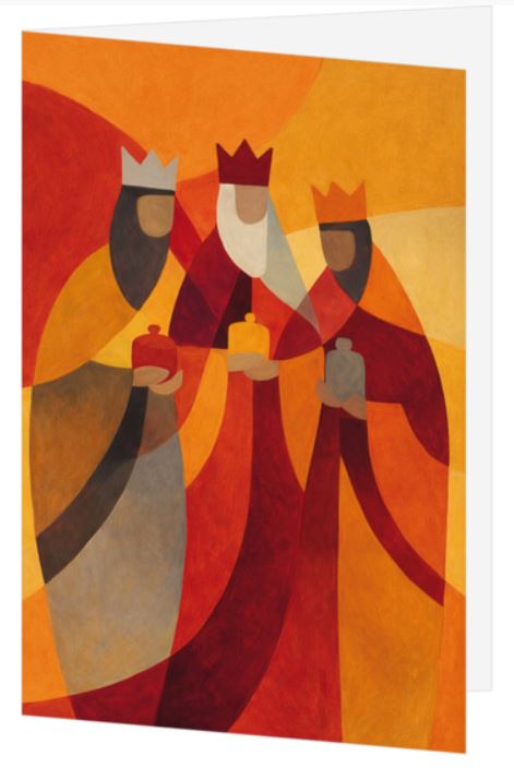 Kunstvolle Spendenweihnachtskarte "Gabenbringer" mit den Hl. Drei Königen und Gutem Zweck: DKMS - Wir besiegen Blutkrebs