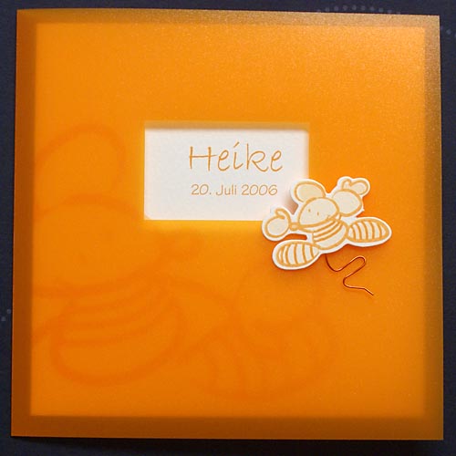 Geburtskarte bm58256 orange quadratisch