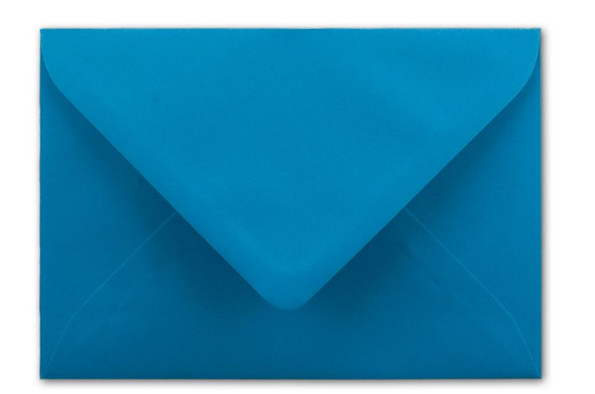 Briefumschlag DIN B6, 17,6 x 12,5 cm in aquablau, Nassklebung