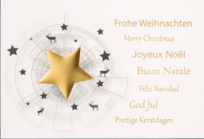 Internationale Weihnachtsgrußkarte