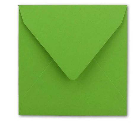 Briefumschlag 15,5 x 15,5 cm hellgrün, nassklebend, quadratisch ohne Fenster