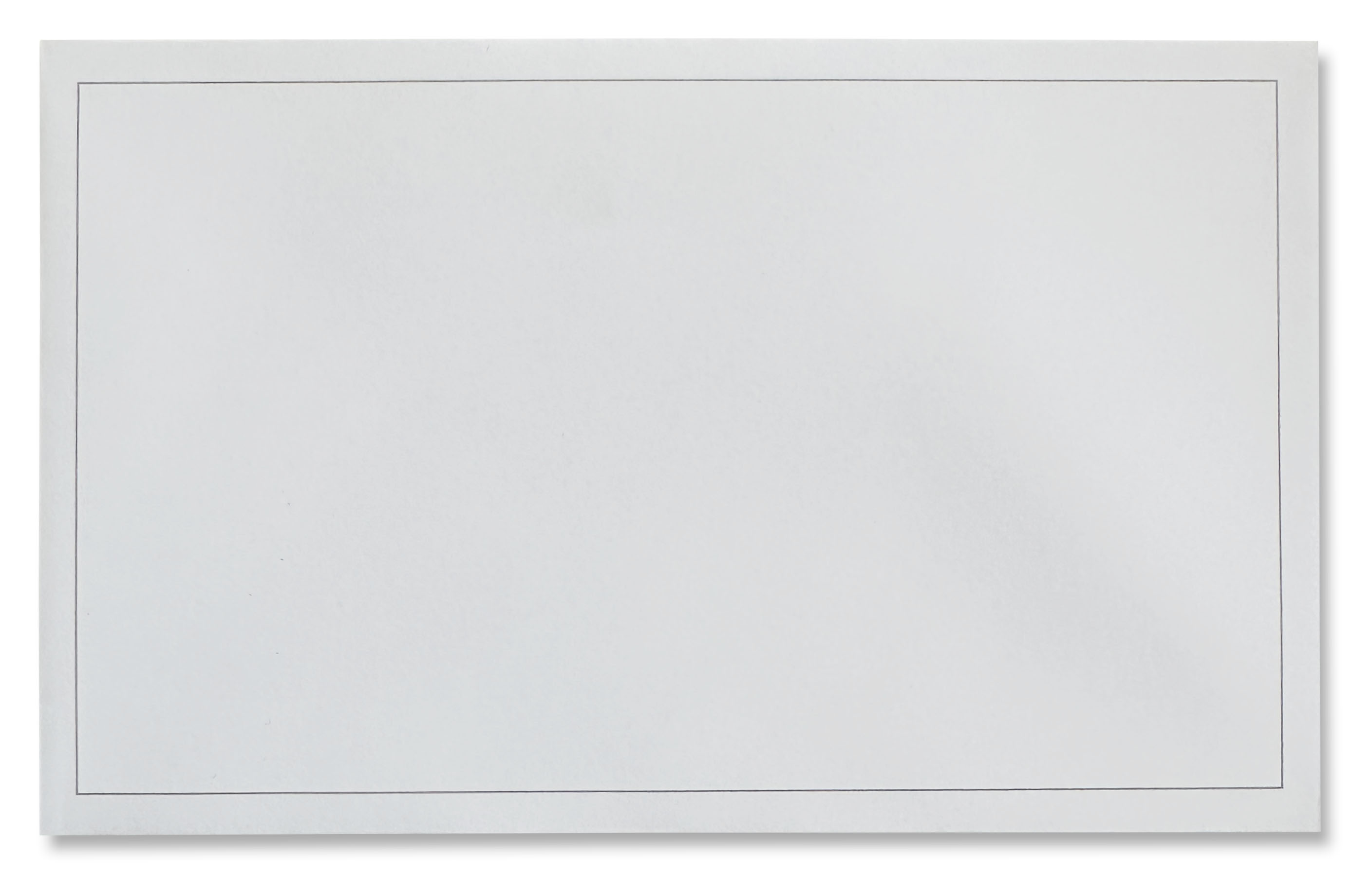 Trauerbriefumschlag 195x120mm reinweiß mit hellgrauem Trauerrahmen, nassklebend