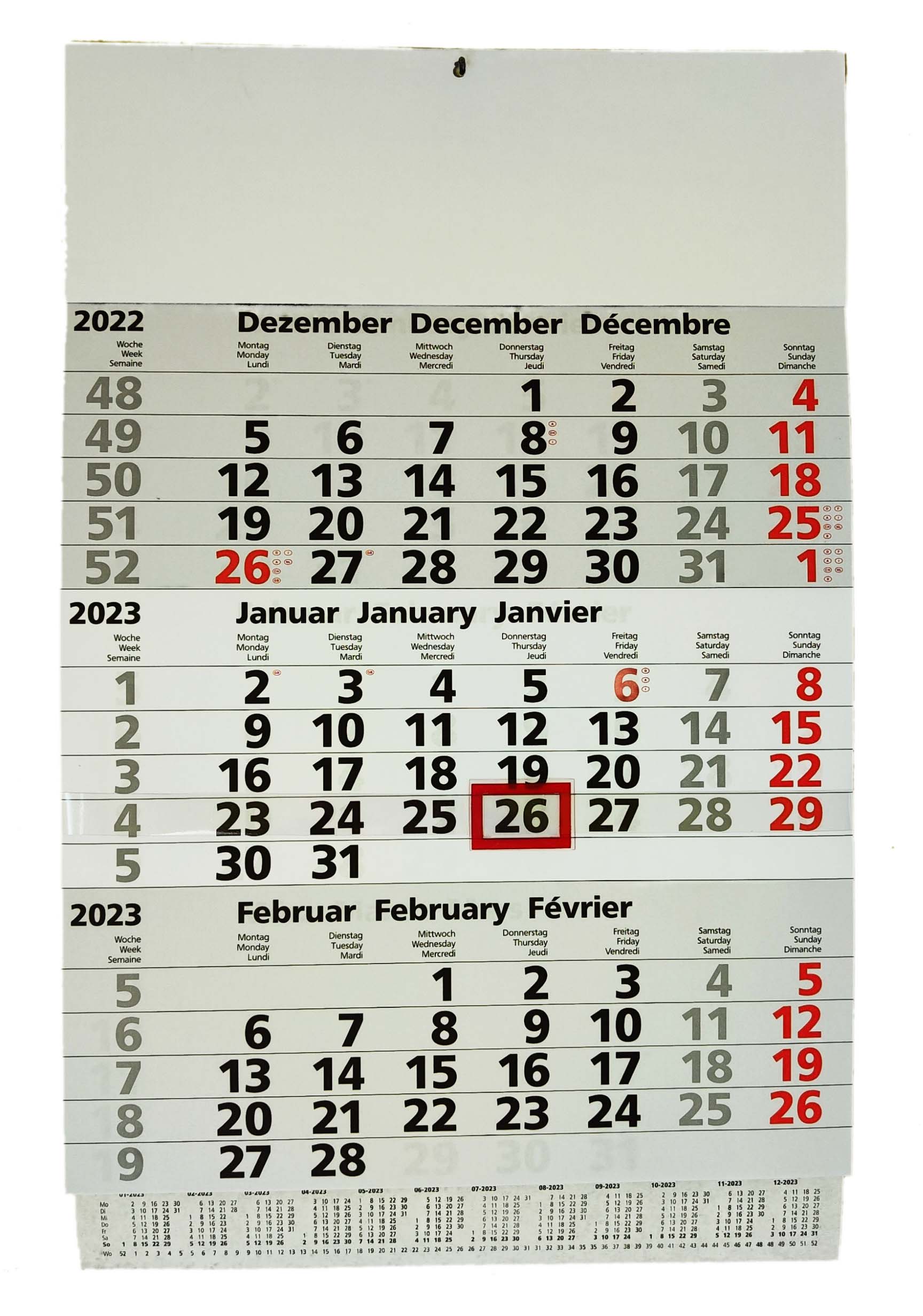 3-Monats-Kalender 2023