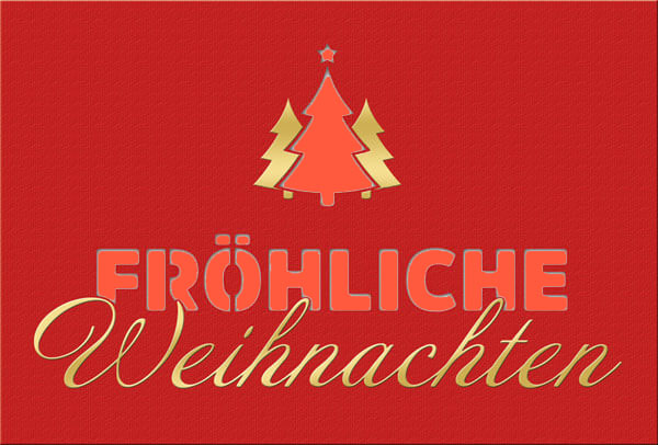 Weihnachtskarte: Fröhliche Weihnachten - Einleger rot