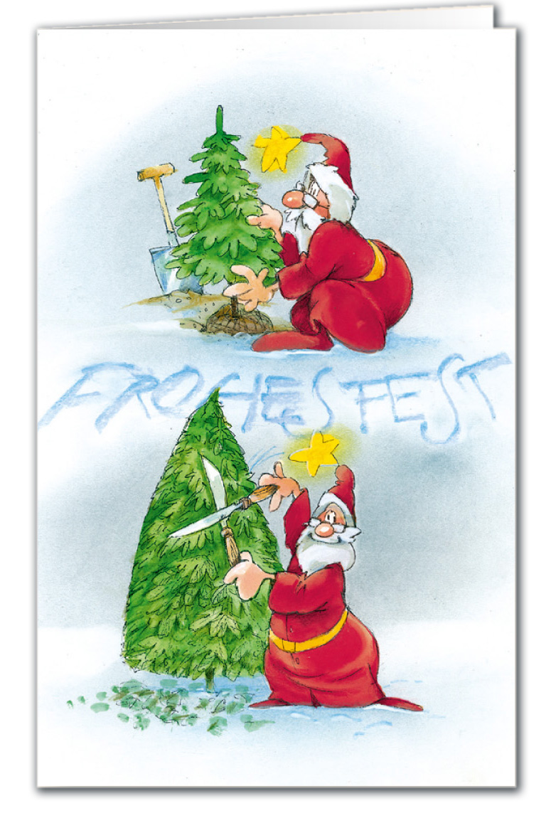 Weihnachtskarte Branchenkarte Gartenbau Frohes Fest