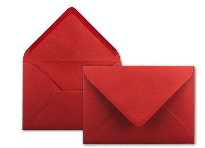 Briefumschlag DIN B6, 17,6 x 12,5 cm in rosenrot, Nassklebung 
