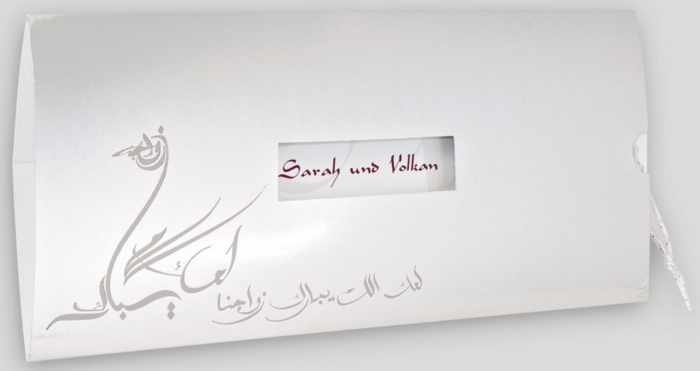 Orientalische Hochzeitskarte mit effektvollem Spiegeleffekt