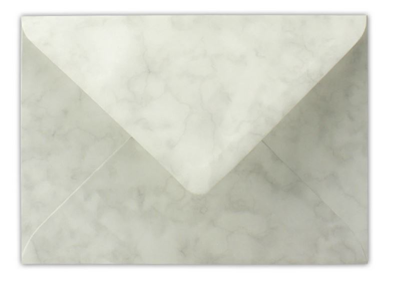 Briefumschlag DIN B6, 17,6 x 12,5 cm in marmor-hellgrau, Nassklebung 