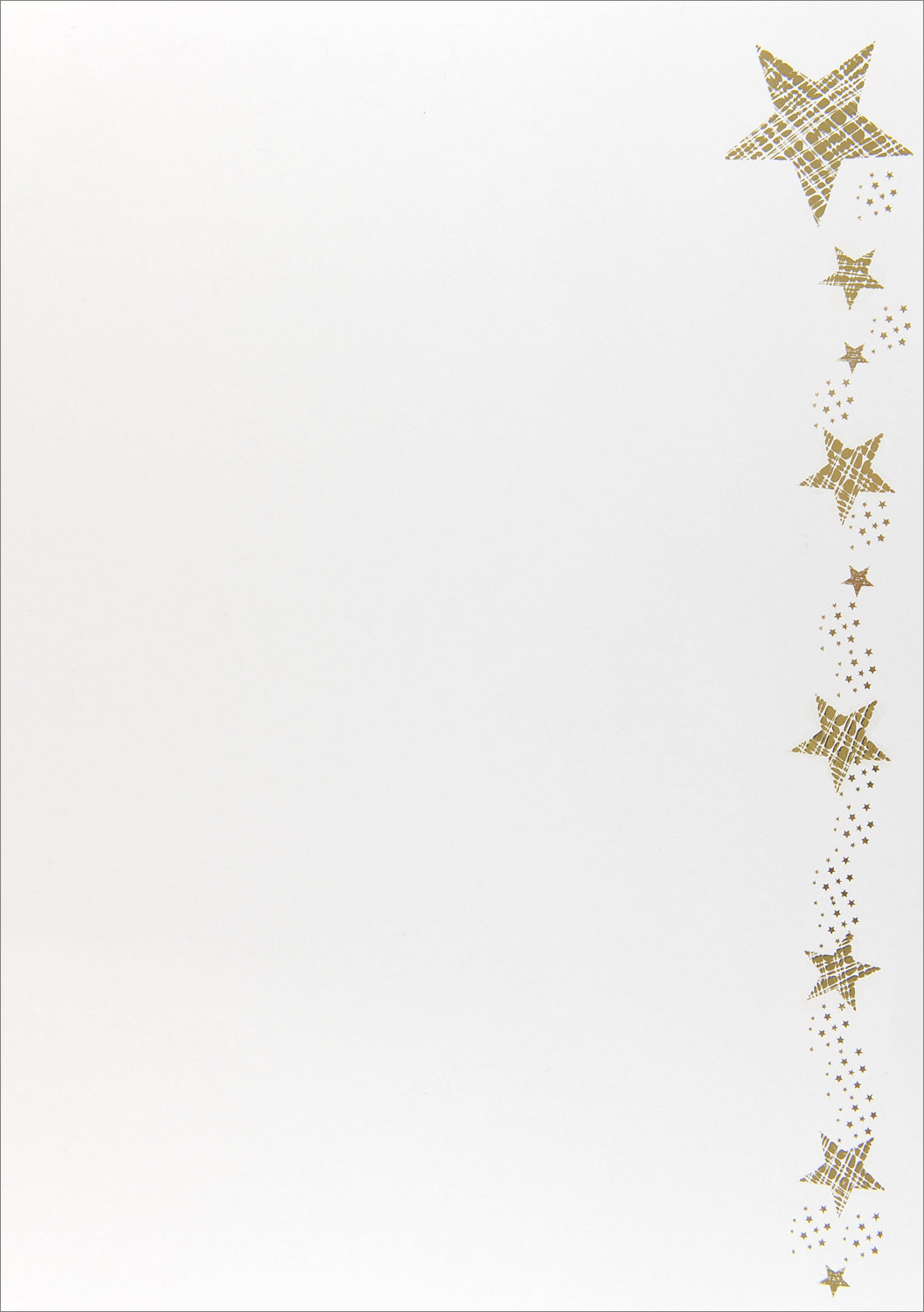 Weihnachtsbrief cremefarben mit Sternen mit Goldfolienprägung