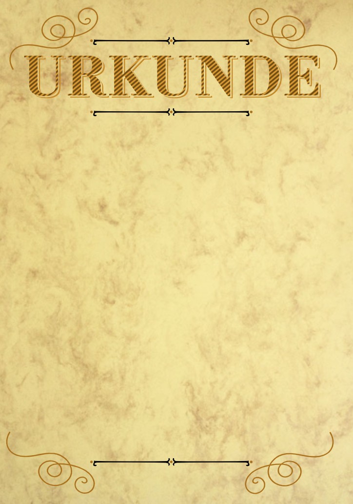 Urkunde aus edlem, marmoriertem Design-Karton chamoisfarben mit 200g/m² Grammatur.