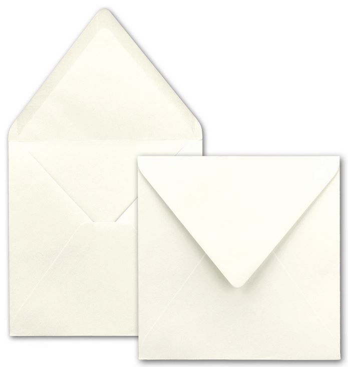 Briefumschlag 15,5 x 15,5 cm naturweiss, nassklebend, quadratisch ohne Fenster