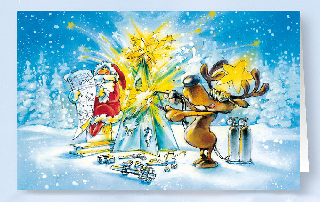 Weihnachtskarte Branchenkarte Metallbau Schweißen