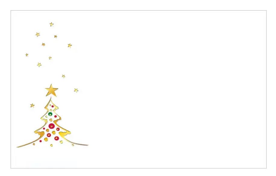 Weihnachtlicher Briefumschlag 20x12,5 cm, selbstklebend "X-Mas" mit buntem Weihnachtsbaum