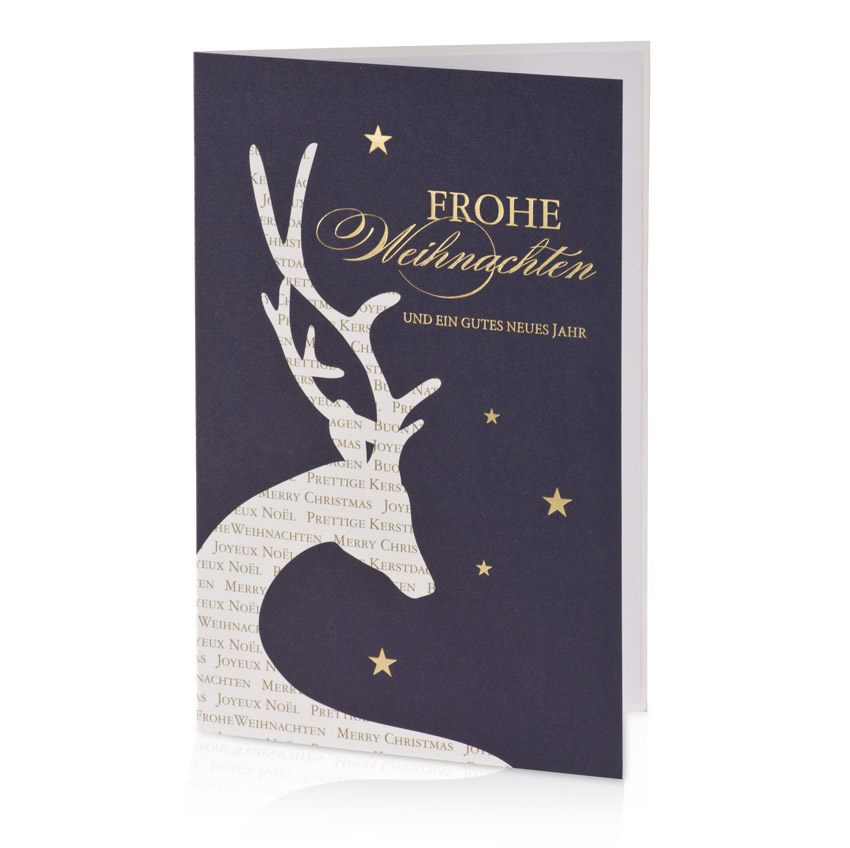 Weihnachtskarte Rentier Frohe Weihnachten und ein gutes neues Jahr