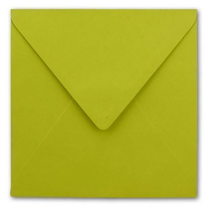 Briefumschlag 15,5 x 15,5 cm limette, nassklebend, quadratisch ohne Fenster