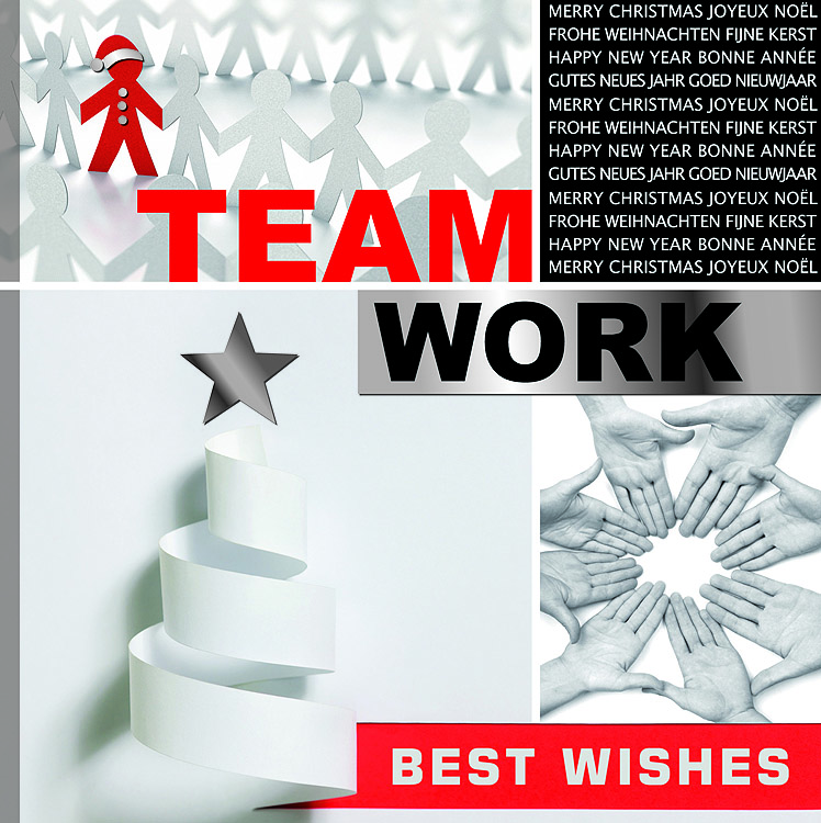 Weihnachtskarte Teamwork guter Zweck: Deutsche Krebsgesellschaft