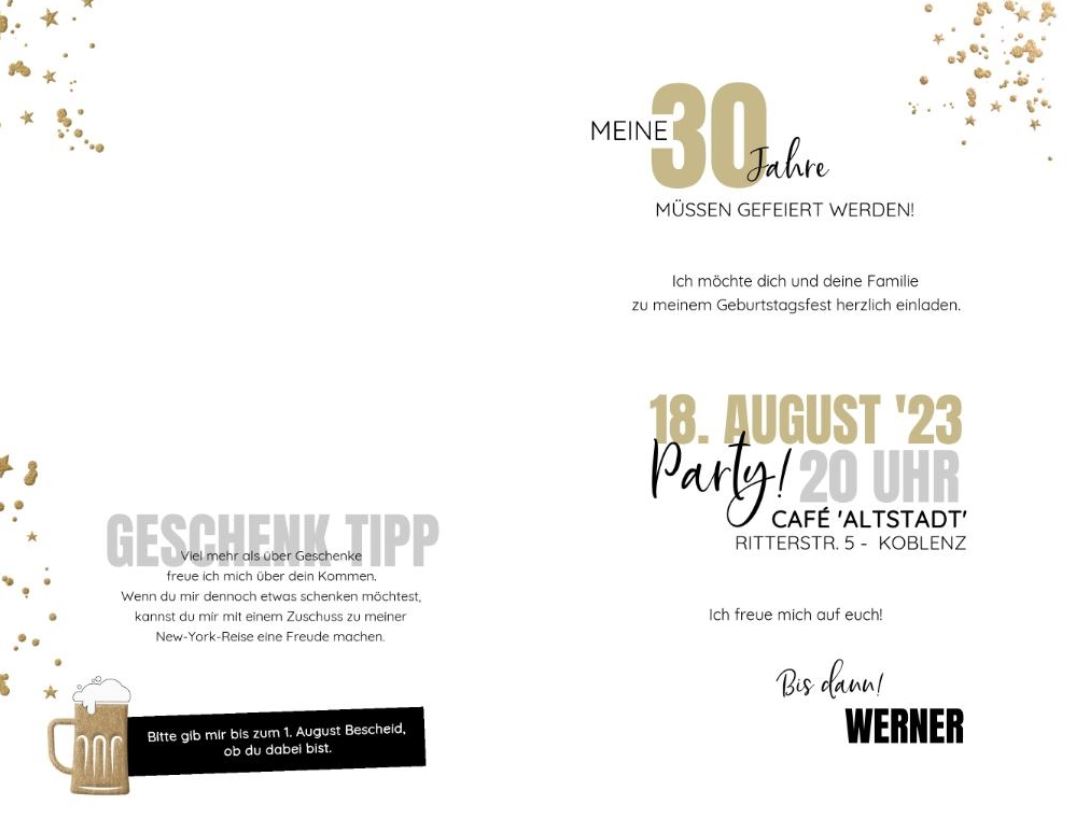 geburtstagseinladung-fuer-maenner-mit-bierkrug-gestaltungsvorschlag-innenseiten-text-215033 Gestaltungsvorschlag für den Eindruck der Innenseite, Einladungskarte zum Geburtstag mit Bierkrug