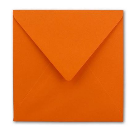Briefumschlag 15,5 x 15,5 cm orange, nassklebend, quadratisch ohne Fenster
