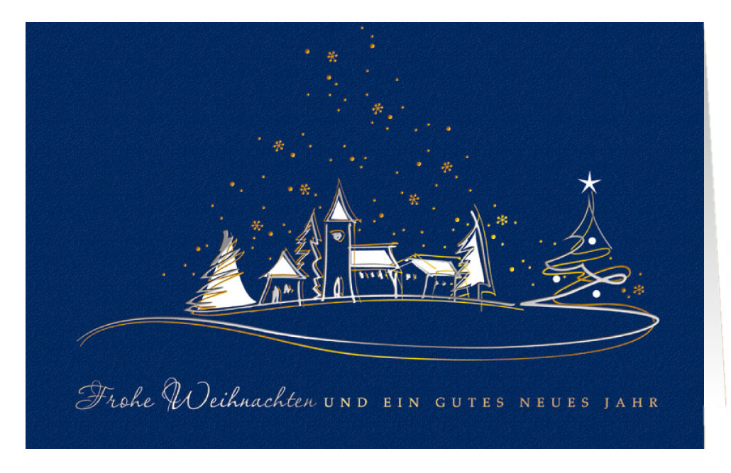 Spendenkarte Weihnachten mit gutem Zweck: Ärzte ohne Grenzen e.V. - Weihnachtsdorf