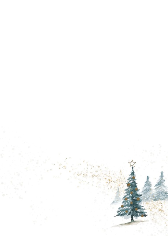 Weihnachtliches Briefpapier DIN A4 "Gemalter Winterzauber" mit verschneiten Tannenbäumen