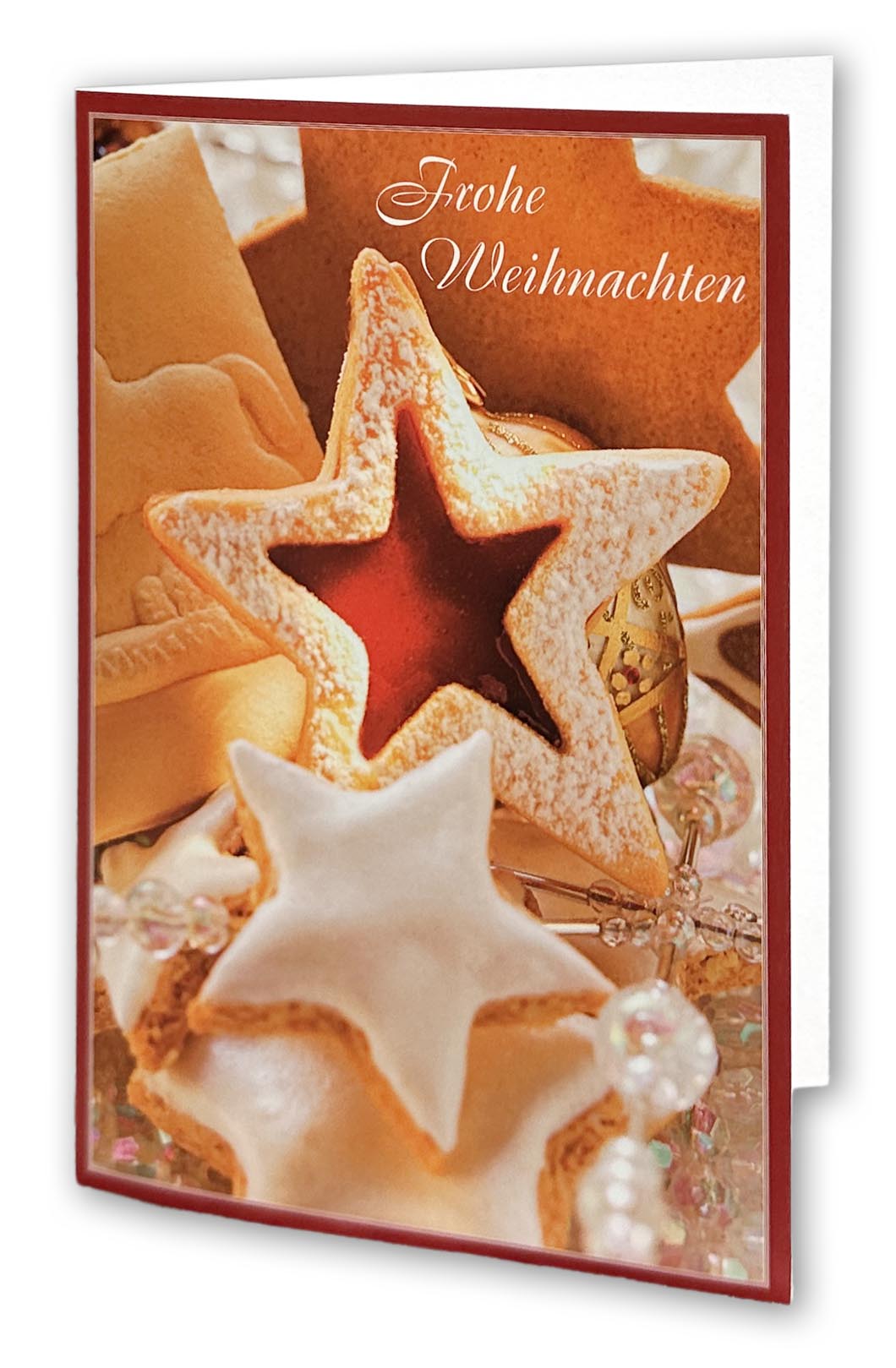 Duft-Weihnachtskarte (Zimtduft) aus hochwertigem 260g Kunstdruckkarton mit Farbdruck.