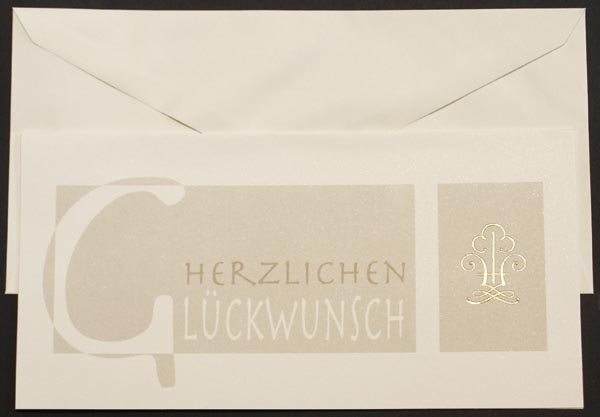 Glückwunschkarte fza1936 Goldfolienprägung Symbol