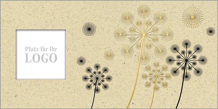 Firmenglückwunschkarte "Zeitlose Eleganz" mit Logo-Fenster und Folienprägung in schwarz und gold