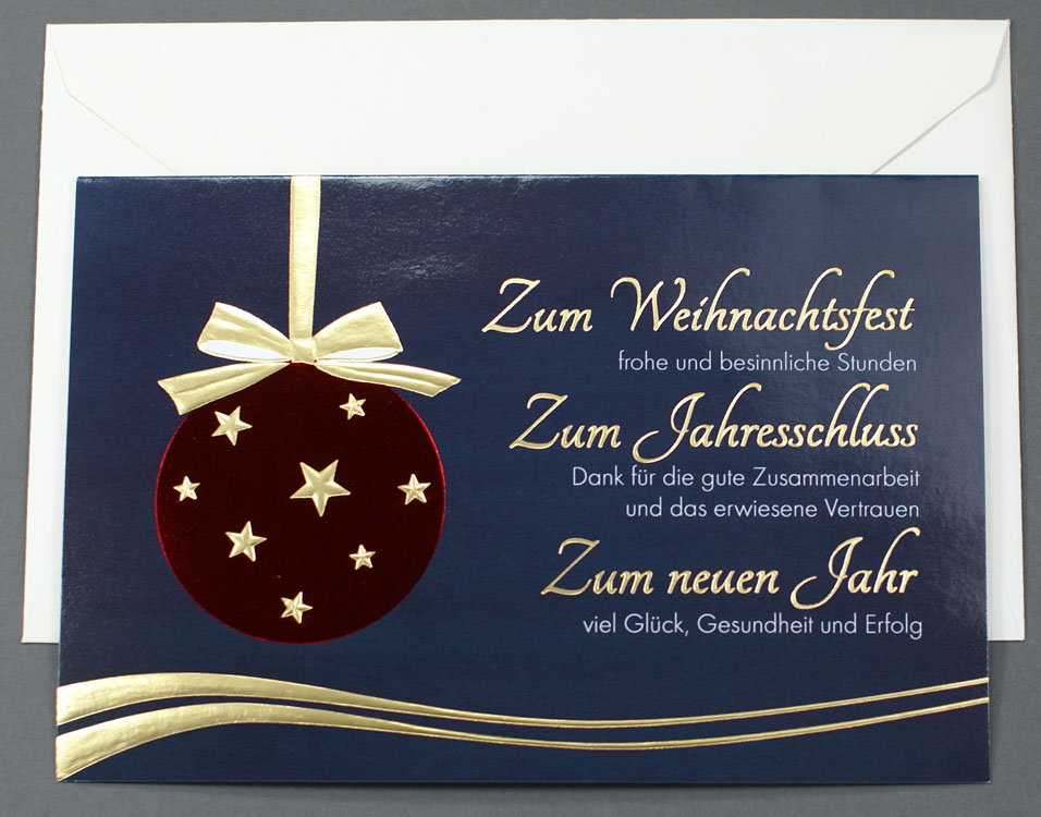 Weihnachtskarte mit Dank für gute Zusammenarbeit und Vertrauen