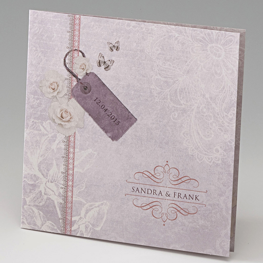 Hochzeitskarte quadratisch Ornament Rosen Bordüre ba723041