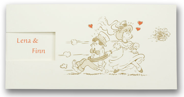 Humorvolle Hochzeitskarte im Comic-Stil "Traumpaar" mit Braut und Bräutigam