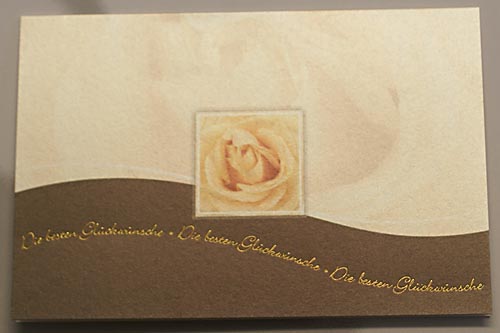 Glückwunschkarte pr258 mit Rosenblüte Geburtstag, Hochzeit, Jub.