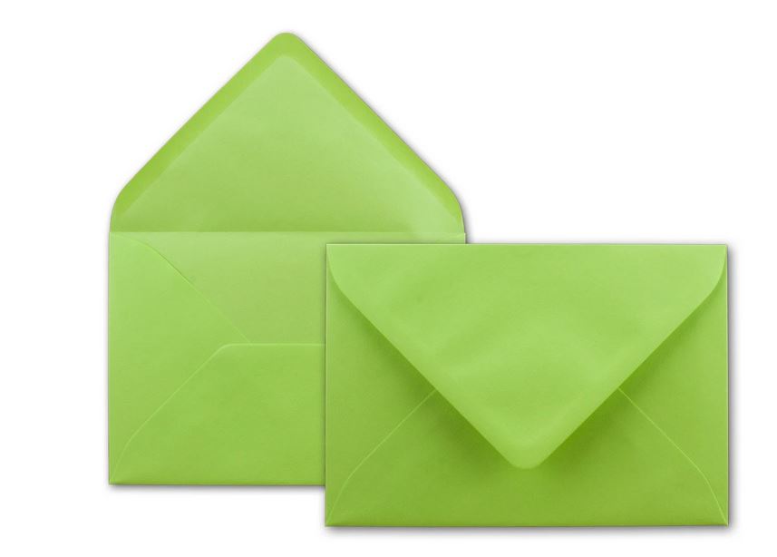 Briefumschlag DIN B6, 17,6 x 12,5 cm in maigrün, Nassklebung
