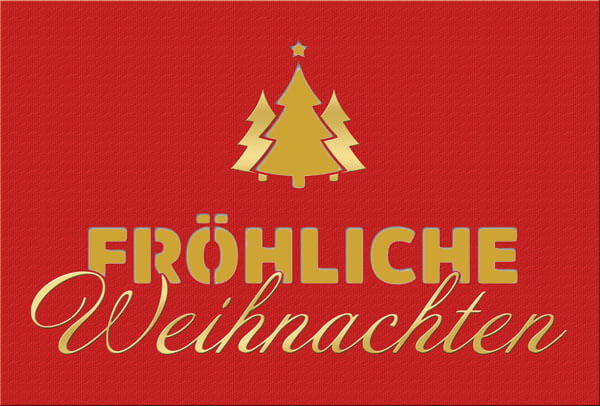Weihnachtskarte: Fröhliche Weihnachten - Einleger gold