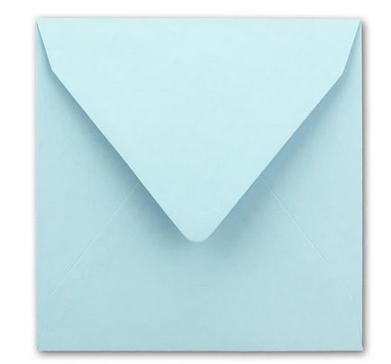 Briefumschlag 15,5 x 15,5 cm hellblau, nassklebend, quadratisch ohne Fenster