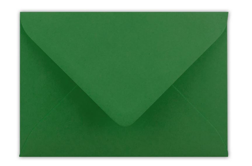 Briefumschlag DIN B6, 17,6 x 12,5 cm in dunkelgrün, Nassklebung