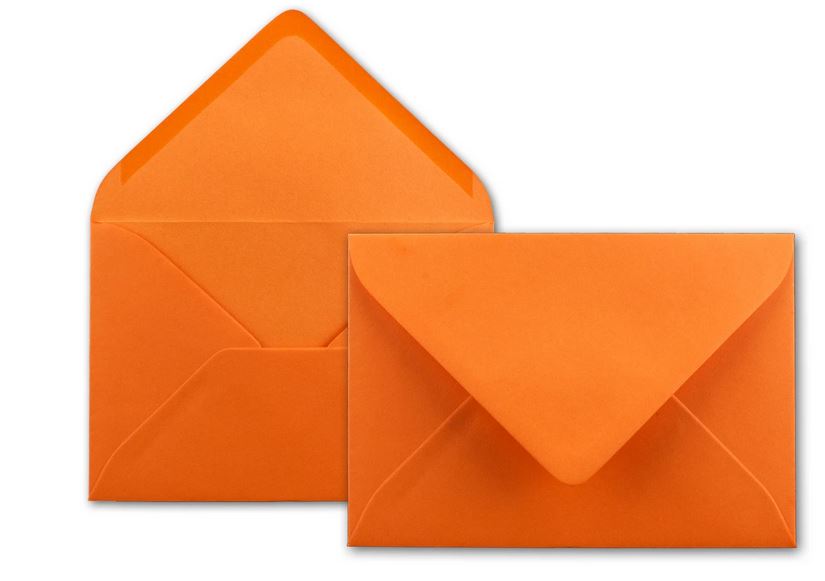 Briefumschlag DIN B6, 17,6 x 12,5 cm in orange, Nassklebung 