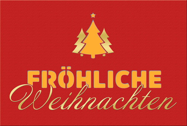 Weihnachtskarte: Fröhliche Weihnachten - Einleger orange