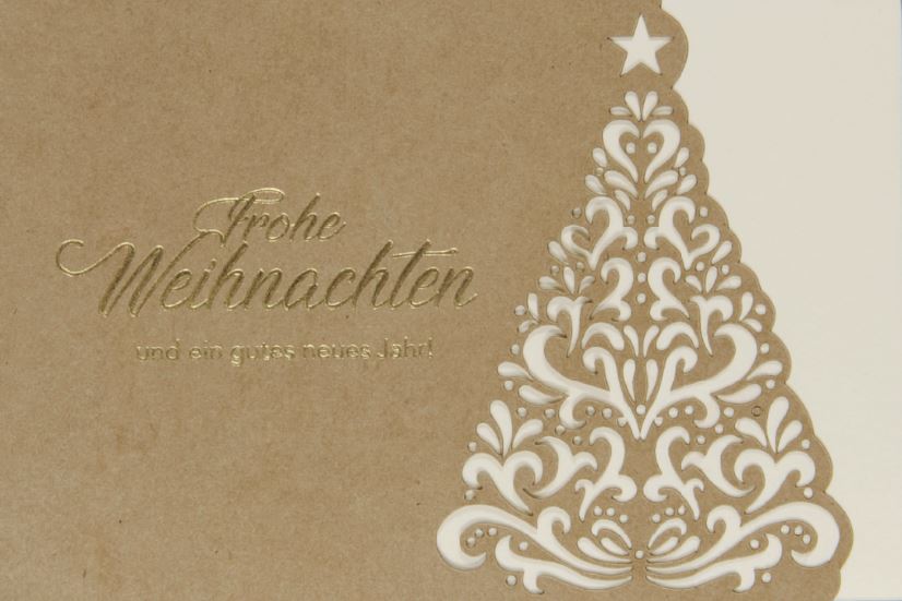Naturbraune Weihnachtskarte mit Spende für die Deutsche Alzheimer Gesellschaft e.V.