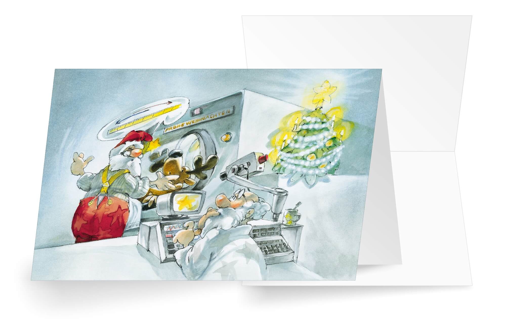 Humorvolle Weihnachtskarte für Radiologen, Röntgenarzt, Strahlenheilkunde mit Weihnachtsbaum