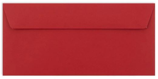 Briefumschlag DIN lang 22x11cm in rosenrot mit Abziehstreifen Haftklebung