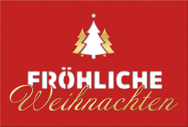 Weihnachtskarte: Fröhliche Weihnachten - Einleger naturweiss