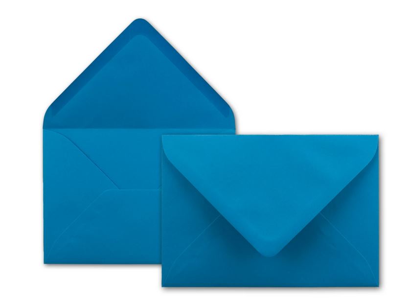 Briefumschlag DIN B6, 17,6 x 12,5 cm in aquablau, Nassklebung