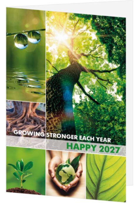 Neujahrsspendenkarte "Going stronger each year" mit Naturfotos für Sharkporject GmbH