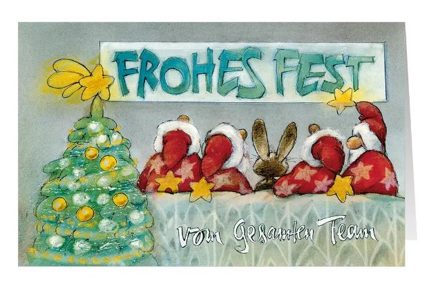 Originelle Spendenweihnachtskarte für Firmen mit Teamgruß und gutem Zweck: Ärzte ohne Grenzen