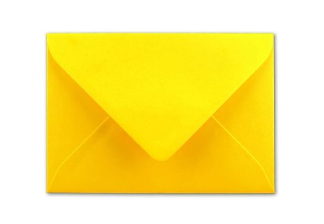 Briefumschlag DIN B6, 17,6 x 12,5 cm in honiggelb, Nassklebung