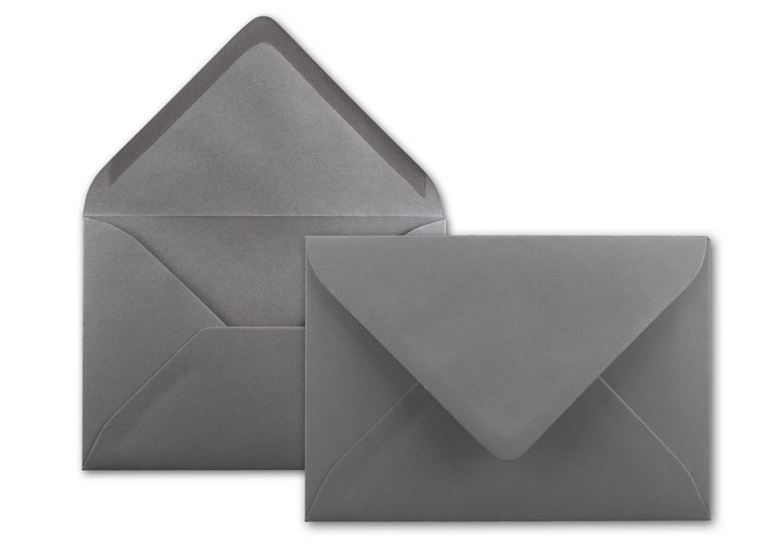 Briefumschlag DIN B6, 17,6 x 12,5 cm in dunkelgrau, Nassklebung