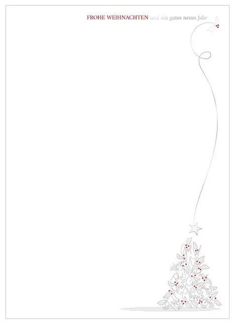 Weihnachtliches Briefpapier DIN A4 mit Silberfolienprägung, Motiv: Weihnachtsgruß und Baum 