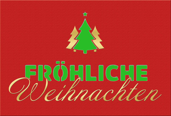 Weihnachtskarte: Fröhliche Weihnachten - Einleger grün
